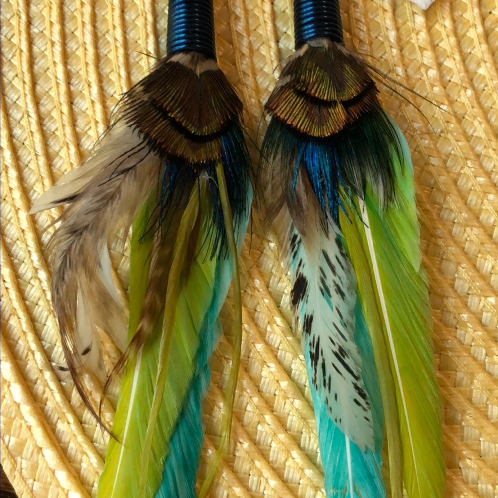 Peacock Feather Handmade Earrings